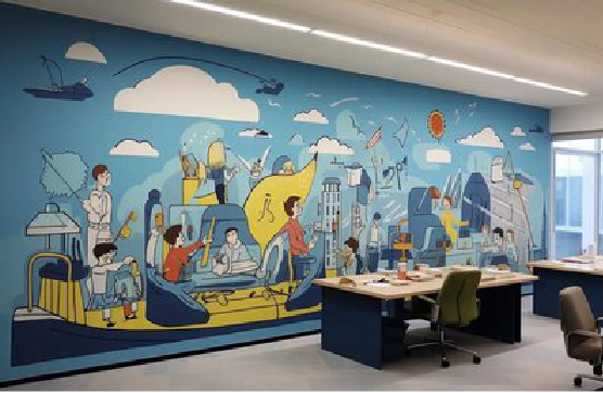 泰兴办公室墙绘的特点。